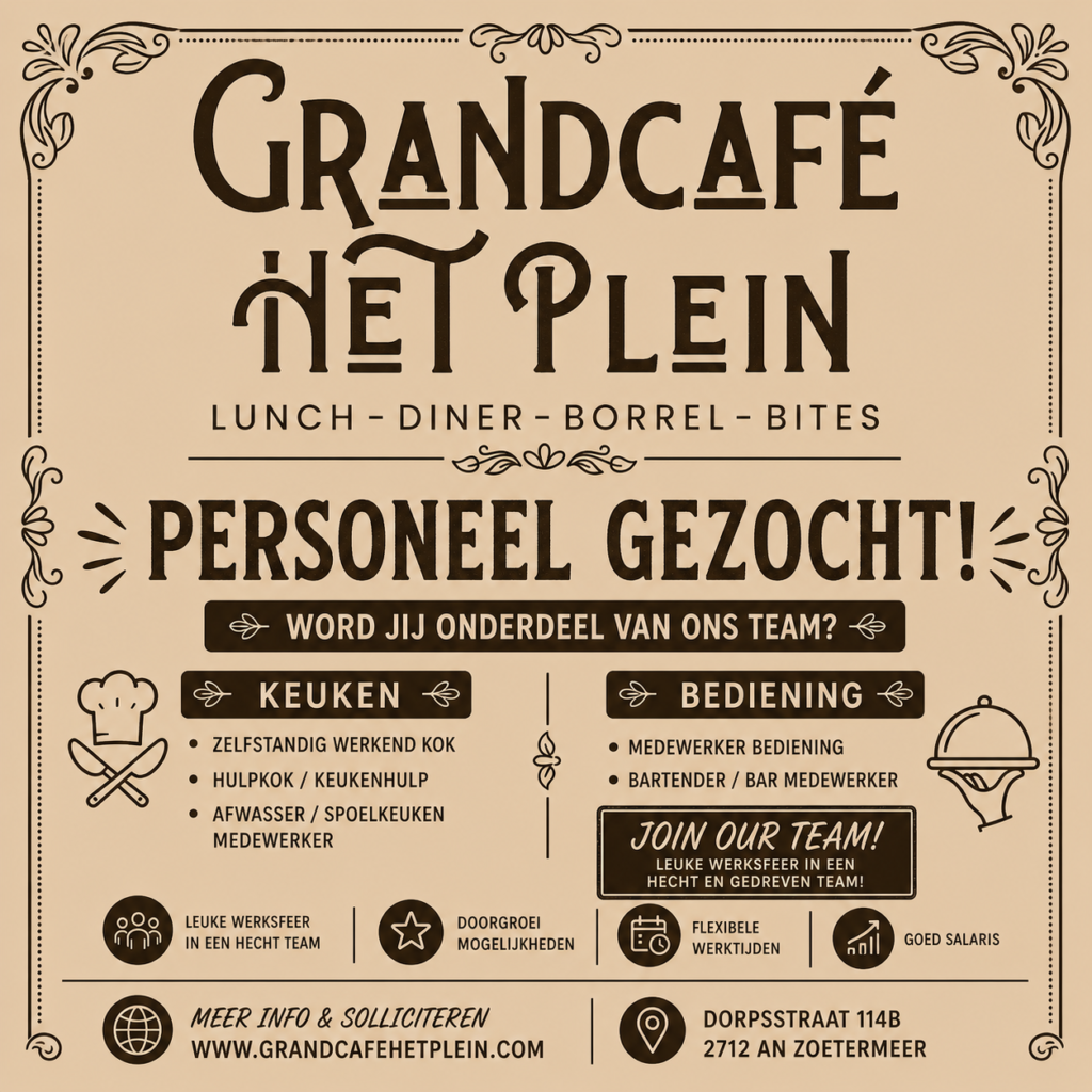 personeel gezocht grandcafe